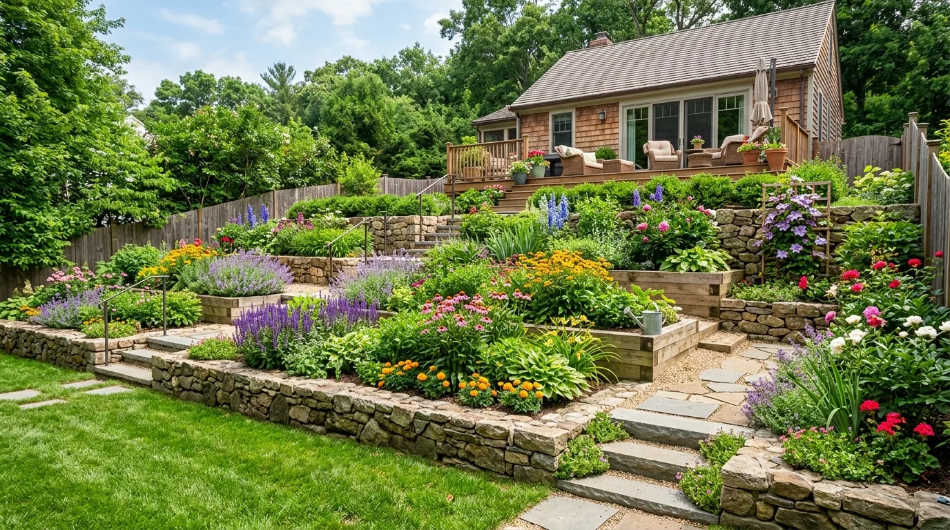 Modern Sloped Backyard Plan